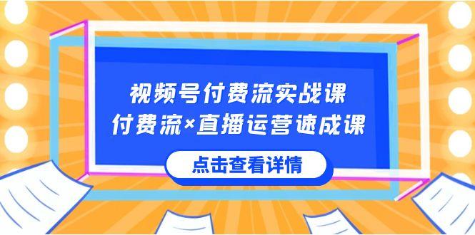 视频号付费流实战课，付费流×直播运营速成课，让你快速掌握视频号核心运营技能-海旭网创