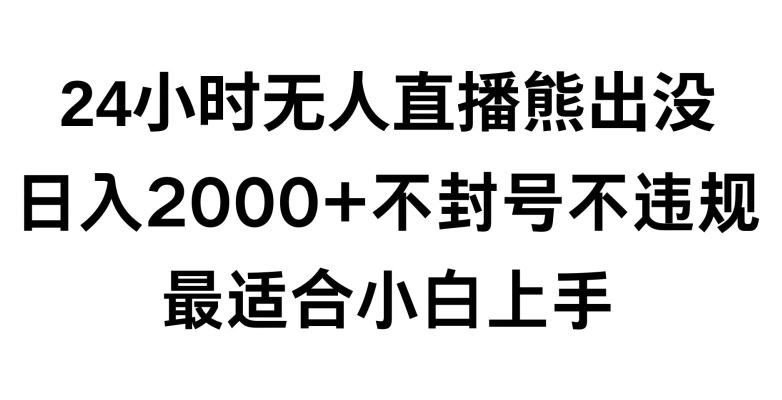 快手24小时无人直播熊出没，不封直播间，不违规，日入2000+，最适合小白上手，保姆式教学【揭秘】-海旭网创