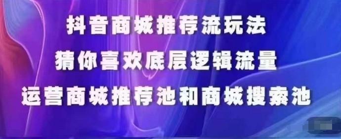 抖音商城运营课程，猜你喜欢入池商城搜索商城推荐人群标签覆盖-海旭网创