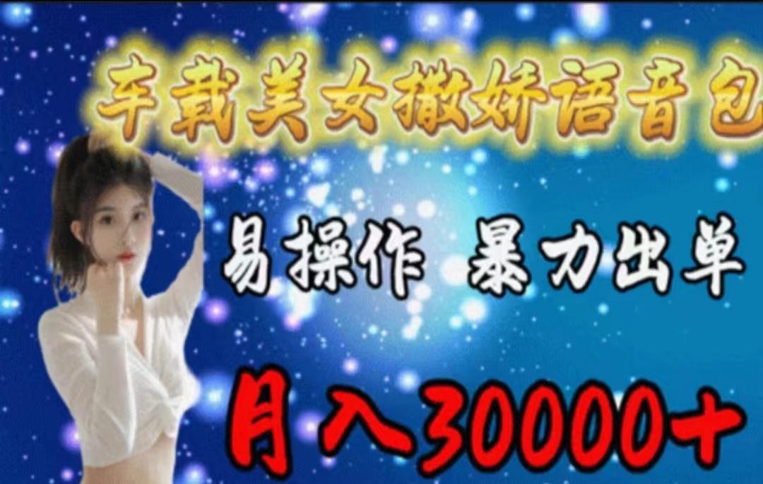 车载美女撒娇语音包，执行就出单，月入3000＋，小白看完课程就能马上实操-海旭网创