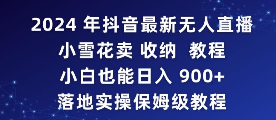 2024年抖音最新无人直播小雪花卖收纳教程，小白也能日入900+落地实操保姆级教程【揭秘】-海旭网创
