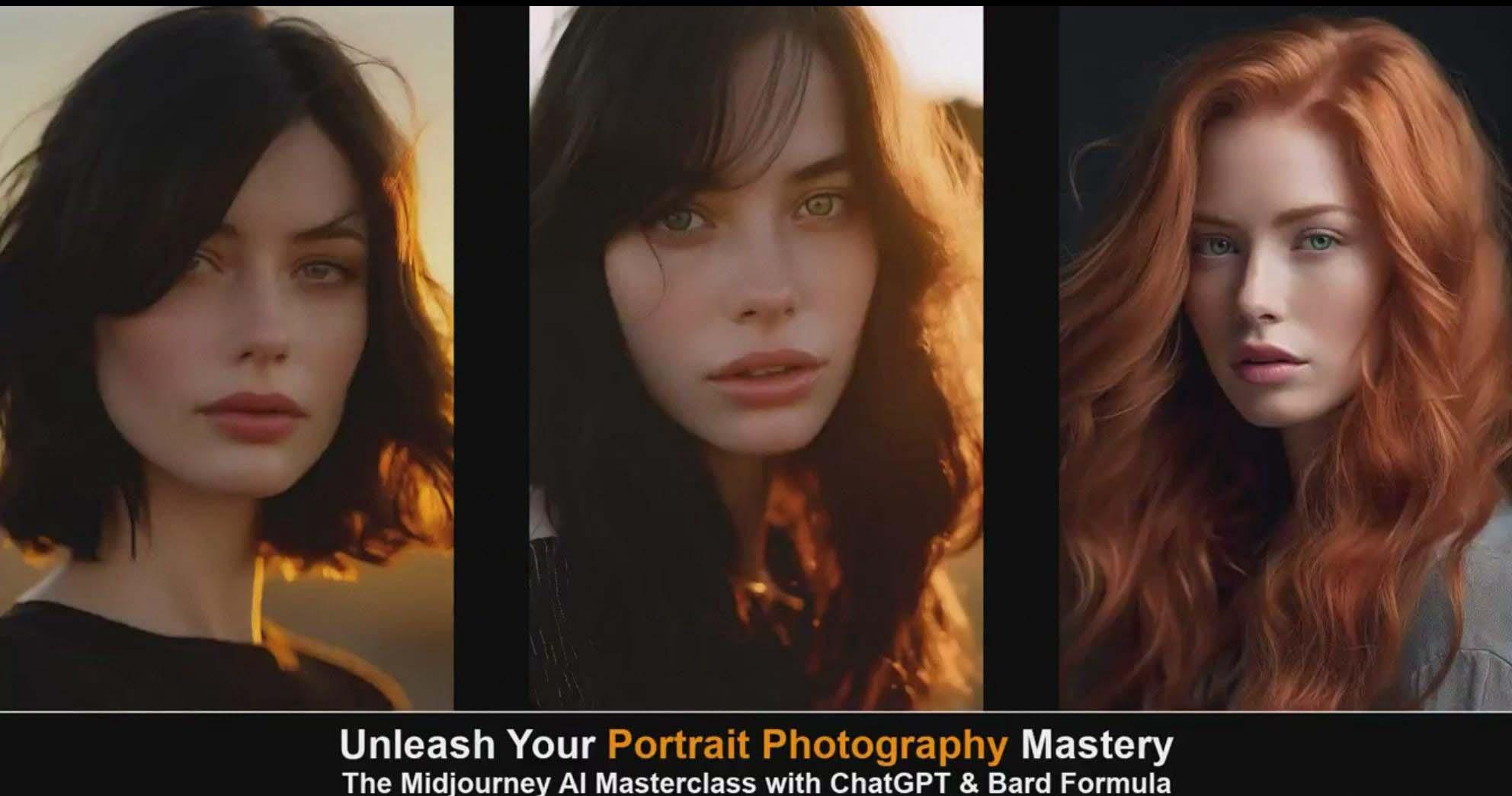 图片[3]-(9312期)Midjourney v5 ChatGPT 和 Bard AI人工智能人像摄影大师班-15节-中英字幕-海旭网创
