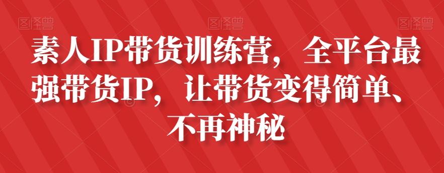 素人IP带货训练营，全平台最强带货IP，让带货变得简单、不再神秘-海旭网创
