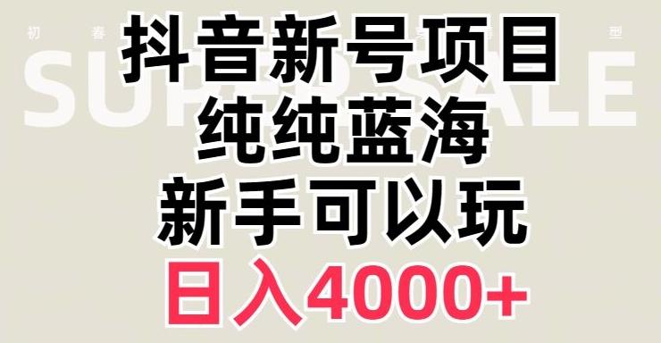 抖音蓝海赛道，必须是新账号，日入4000+【揭秘】-海旭网创
