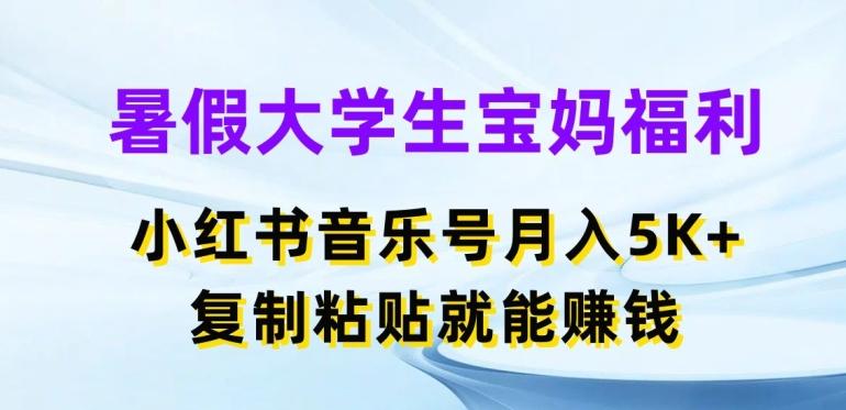 暑假大学生宝妈福利，小红书音乐号月入5000+，复制粘贴就能赚钱【揭秘】-海旭网创