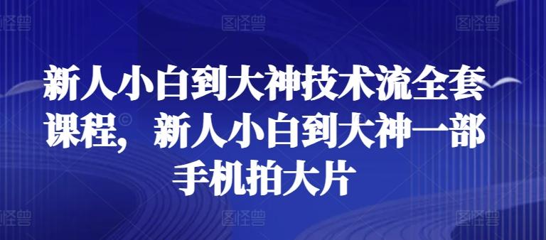 新人小白到大神技术流全套课程，新人小白到大神一部手机拍大片-海旭网创