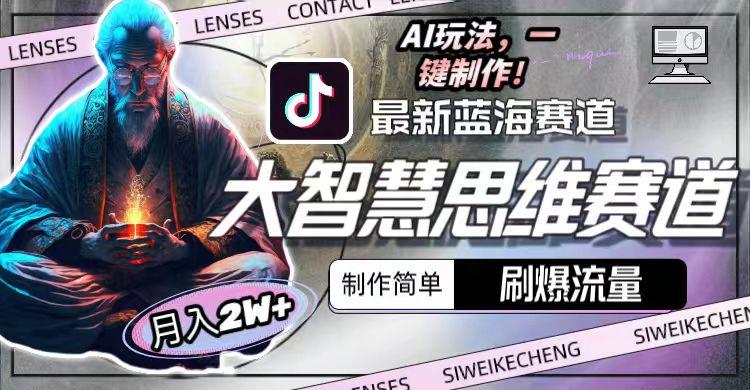 最新大智慧思维赛道AI玩法，刷爆流量，制作简单，小白月入2w+-海旭网创
