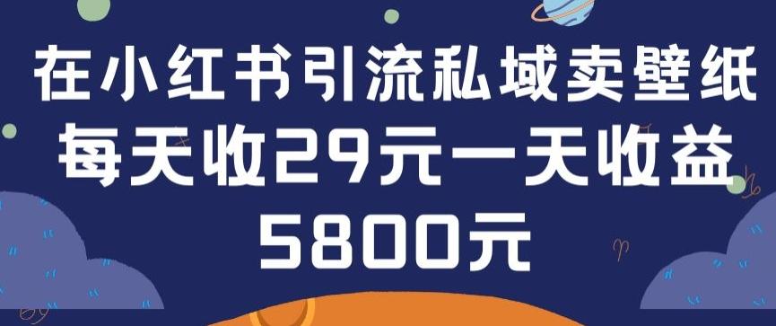 在小红书引流私域卖壁纸每张29元单日最高卖出200张(0-1搭建教程)【揭秘】-海旭网创