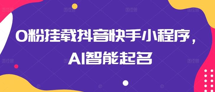 0粉挂载抖音快手小程序，AI智能起名-海旭网创
