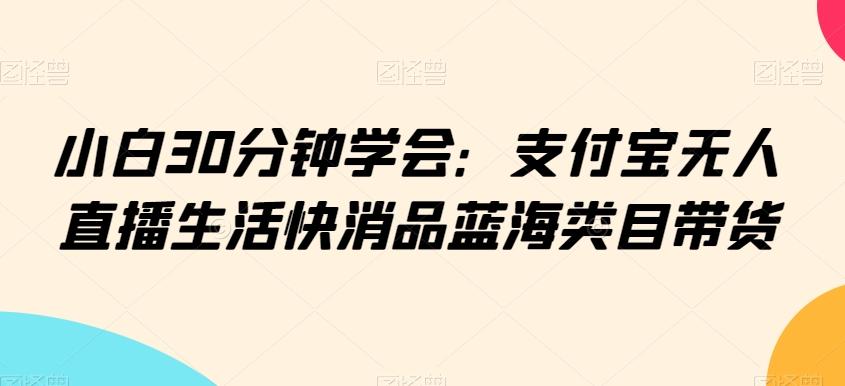小白30分钟学会：支付宝无人直播生活快消品蓝海类目带货【揭秘】-海旭网创