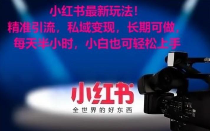 小红书最新玩法！精准引流，私域变现，长期可做，每天半小时，小白也可轻松上手-海旭网创