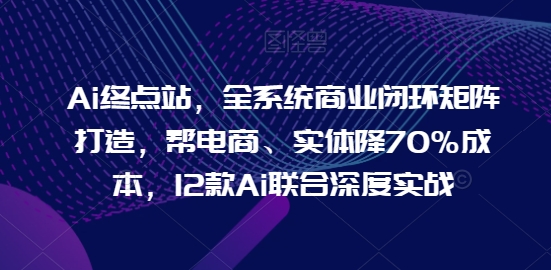 Ai终点站，全系统商业闭环矩阵打造，帮电商、实体降70%成本，12款Ai联合深度实战【0906更新】-海旭网创