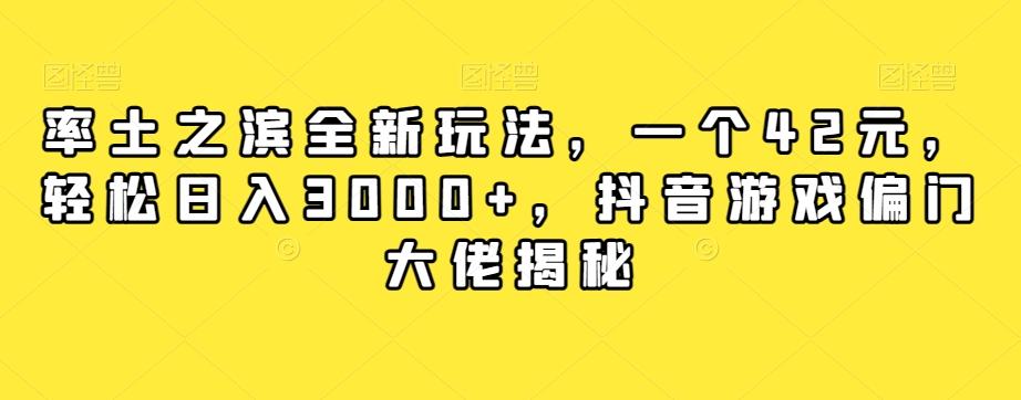 率土之滨全新玩法，一个42元，轻松日入3000+，抖音游戏偏门大佬揭秘-海旭网创
