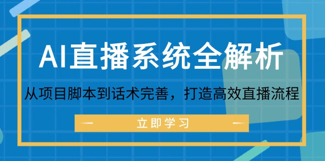 AI直播系统全解析：从项目脚本到话术完善，打造高效直播流程-海旭网创