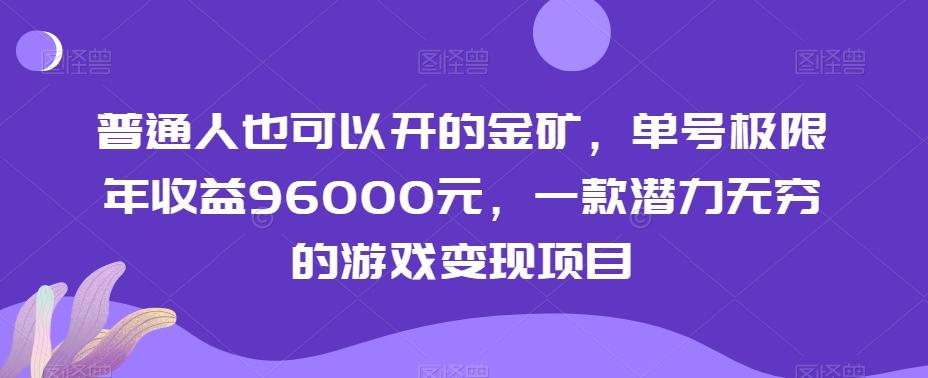 普通人也可以开的金矿，单号极限年收益96000元，一款潜力无穷的游戏变现项目【揭秘】-海旭网创