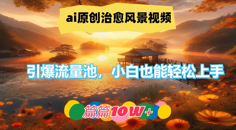ai原创治愈风景视频，引爆流量池，小白也能轻松上手，篇篇10w+【揭秘】-海旭网创
