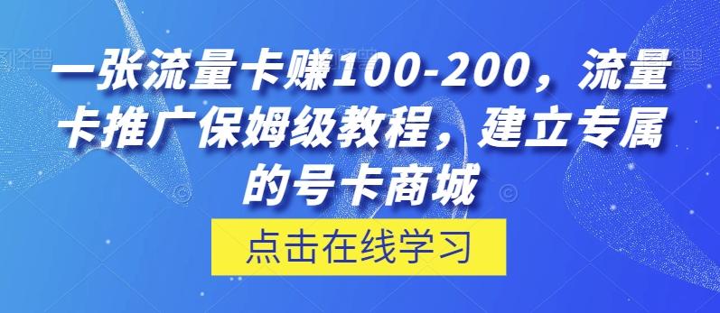 一张流量卡赚100-200，流量卡推广保姆级教程，建立专属的号卡商城-海旭网创