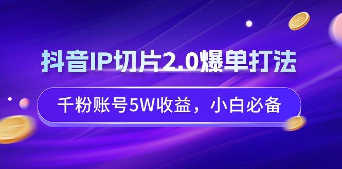 抖音IP切片2.0爆单打法，千粉账号5W收益，小白必备-海旭网创