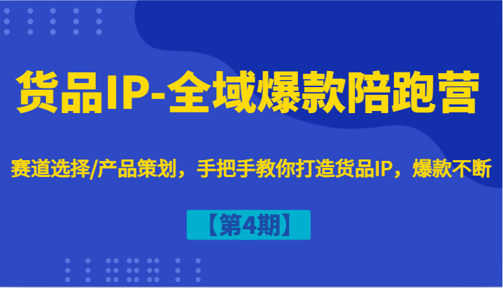 货品IP-全域爆款陪跑营【第4期】赛道选择/产品策划，手把手教你打造货品IP，爆款不断-海旭网创