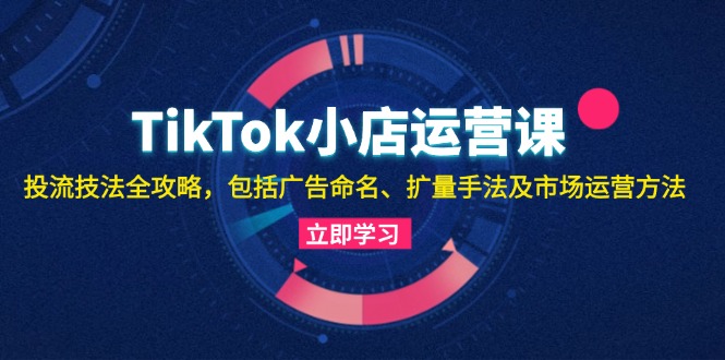 TikTok小店运营课：投流技法全攻略，包括广告命名 扩量手法及市场运营方法-海旭网创