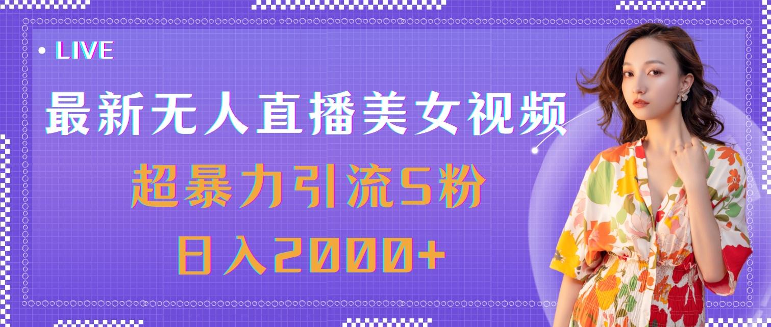 最新无人直播美女视频，超暴力引流S粉日入2000+-海旭网创