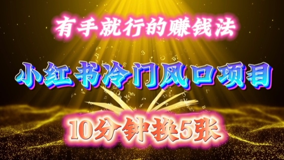 每天 10 分钟，小红书冷门风口项目开启，有手就行的搬运赚钱法，小白日入500 +【揭秘】-海旭网创