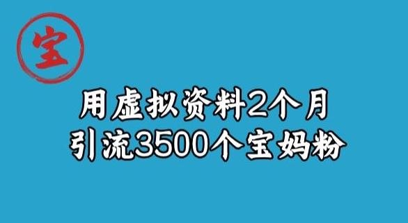 宝哥虚拟资料项目，2个月引流3500个宝妈粉-海旭网创