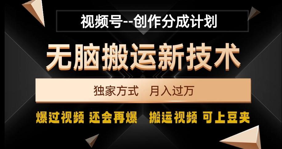 视频号无脑搬运新技术，破原创壕流量，独家方式，爆过视频，还会再爆【揭秘】-海旭网创