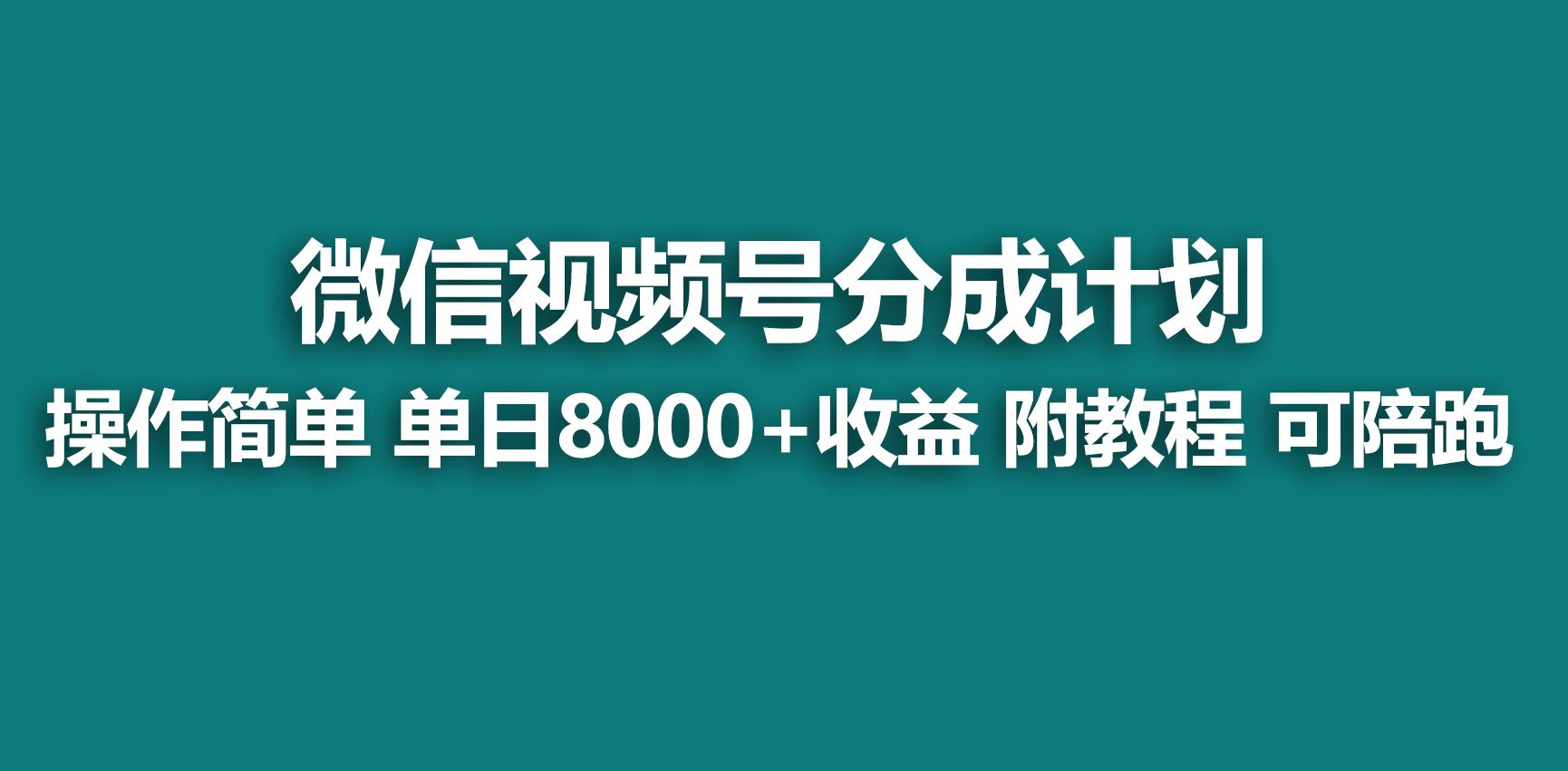 【蓝海项目】视频号分成计划，快速开通收益，单天爆单8000+，送玩法教程-海旭网创