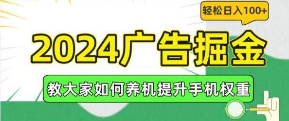 2024广告掘金，教大家如何养机提升手机权重，轻松日入100+【揭秘】-海旭网创