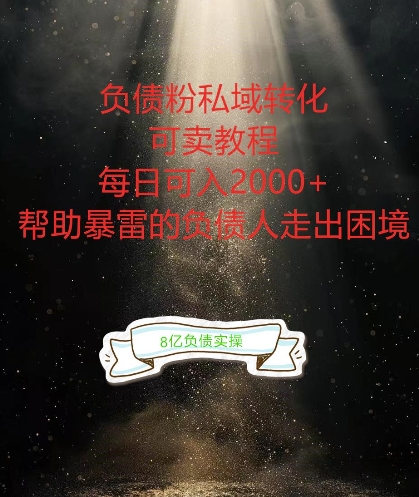 负债粉掘金计划，帮助负债者解决问题，债务规划，债务重组，最好的变现方式【揭秘】-海旭网创