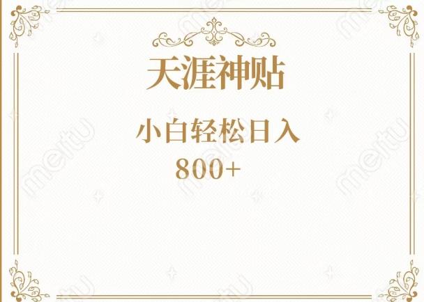 神级项目！天涯神贴再现江湖！小白轻松入手，三个月变现10w+-海旭网创