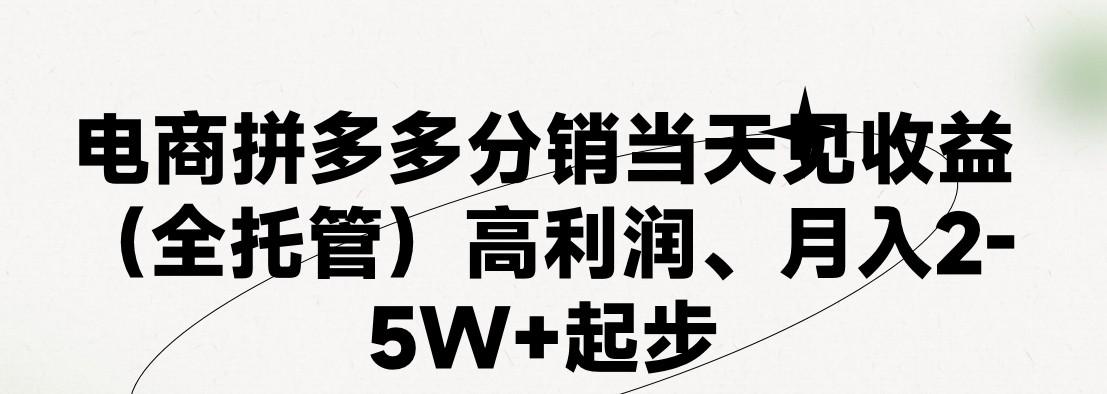 最新拼多多优质项目小白福利，两天销量过百单，不收费、老运营代操作-海旭网创
