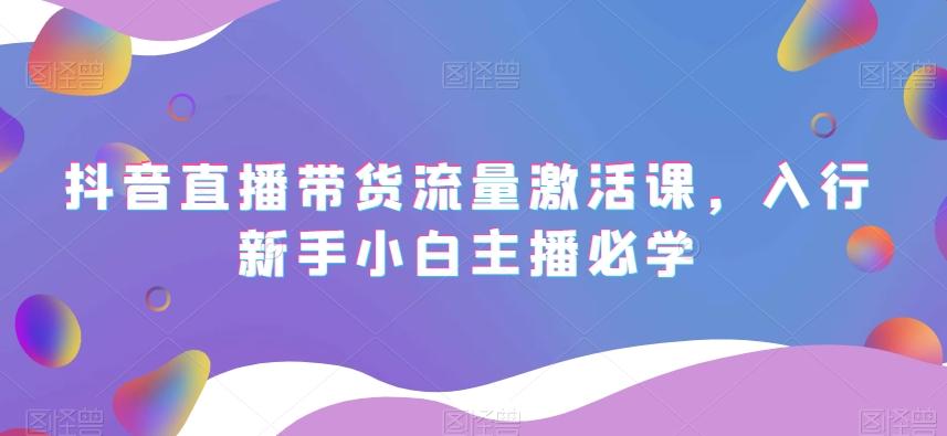 抖音直播带货流量激活课，入行新手小白主播必学-海旭网创