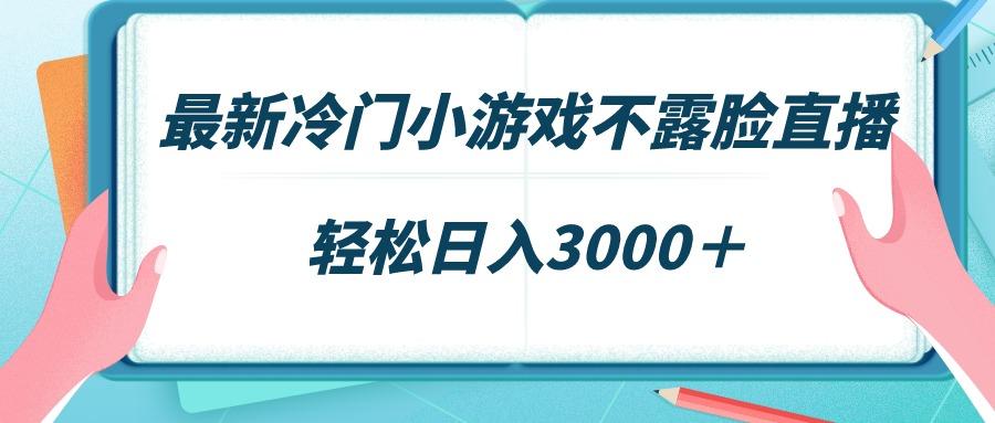 最新冷门小游戏不露脸直播，场观稳定几千，轻松日入3000＋-海旭网创