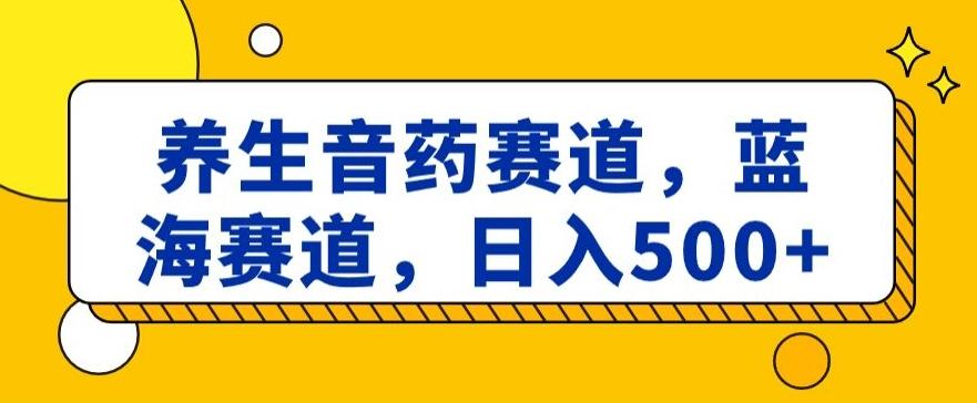 养生音药赛道，蓝海赛道，日入500+【揭秘】-海旭网创
