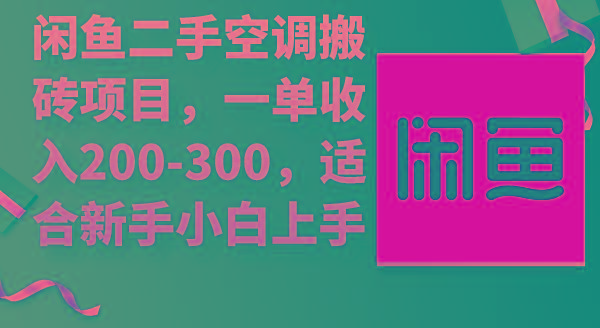 (9539期)闲鱼二手空调搬砖项目，一单收入200-300，适合新手小白上手-海旭网创