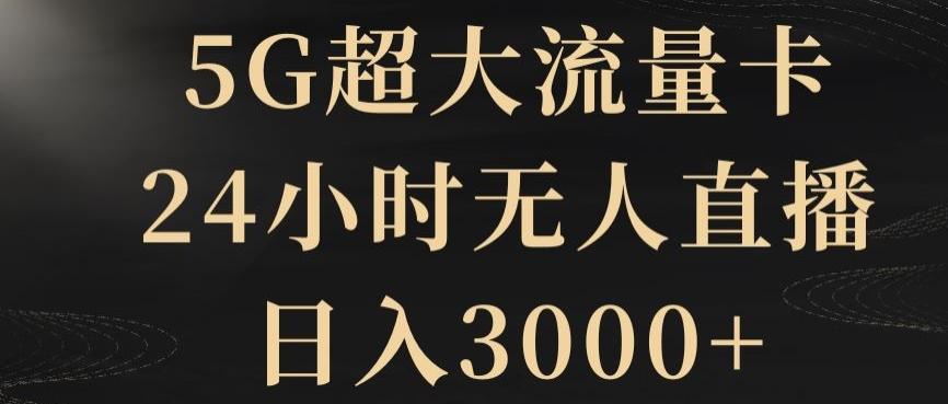 5G超大流量卡，24小时无人直播，日入3000+【揭秘】-海旭网创