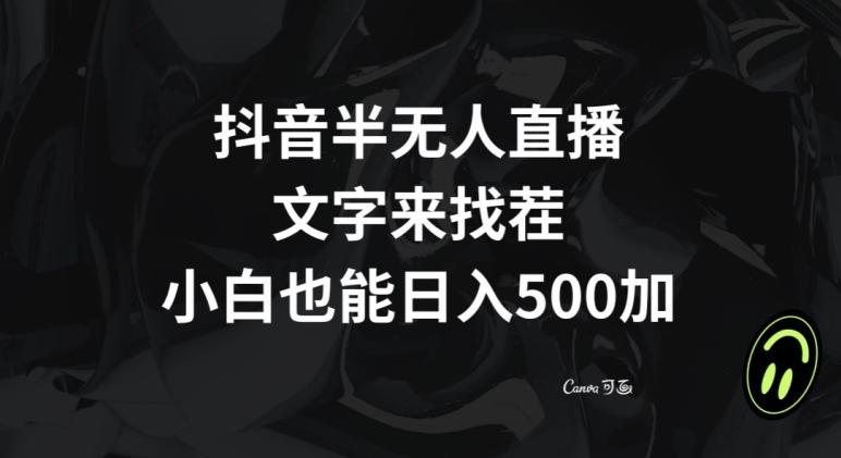 抖音半无人直播，文字来找茬小游戏，每天收益500+【揭秘】-海旭网创