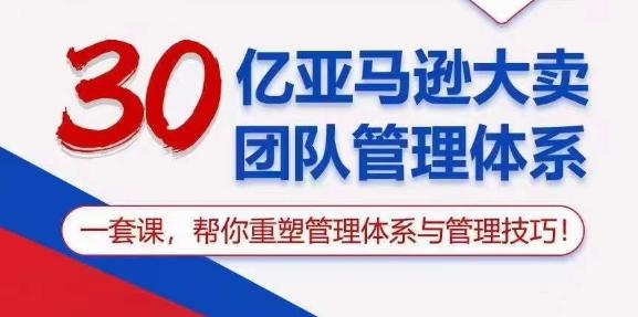 30亿亚马逊大卖团队管理体系，一套课，帮你重塑管理体系与管理技巧-海旭网创