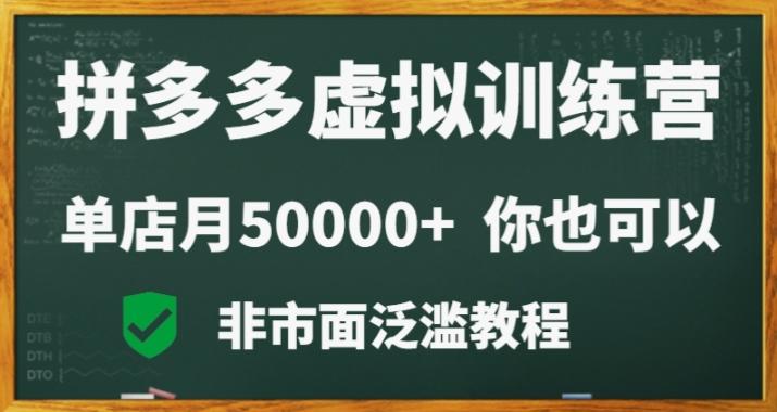 拼多多虚拟电商训练营月入30000+你也行，暴利稳定长久，副业首选-海旭网创