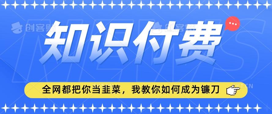 2024最新知识付费项目，小白也能轻松入局，全网都在教你做项目，我教你做镰刀【揭秘】-海旭网创