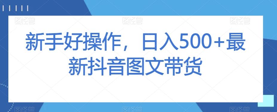 新手好操作，日入500+最新抖音图文带货【揭秘】-海旭网创