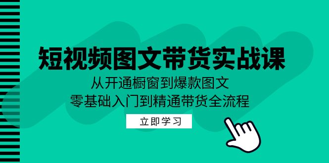 短视频图文带货实战课：从开通橱窗到爆款图文，零基础入门到精通带货-海旭网创