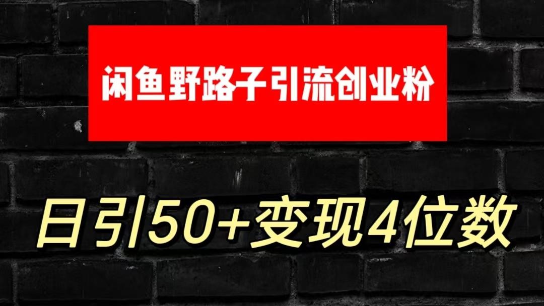 大眼闲鱼野路子引流创业粉，日引50+单日变现四位数-海旭网创
