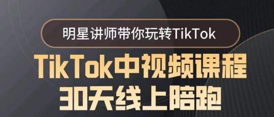 TikTok中视频课程30天线上陪跑，明星讲师带你玩转TikTok-海旭网创