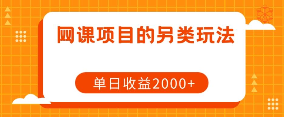 网课项目的另类玩法，单日收益2000+【揭秘】-海旭网创