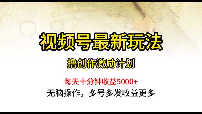 视频号最新玩法，每日一小时月入5000+-海旭网创