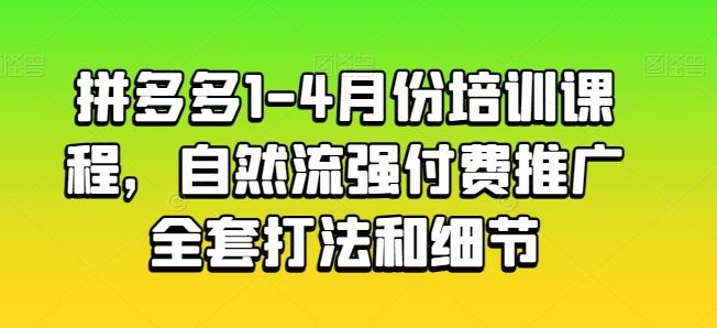 拼多多1-4月份培训课程，自然流强付费推广全套打法和细节-海旭网创