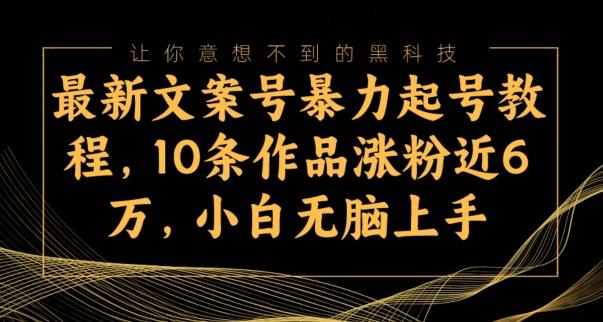 最新文案号暴力起号教程，10条作品涨粉近6万，小白无脑上手-海旭网创